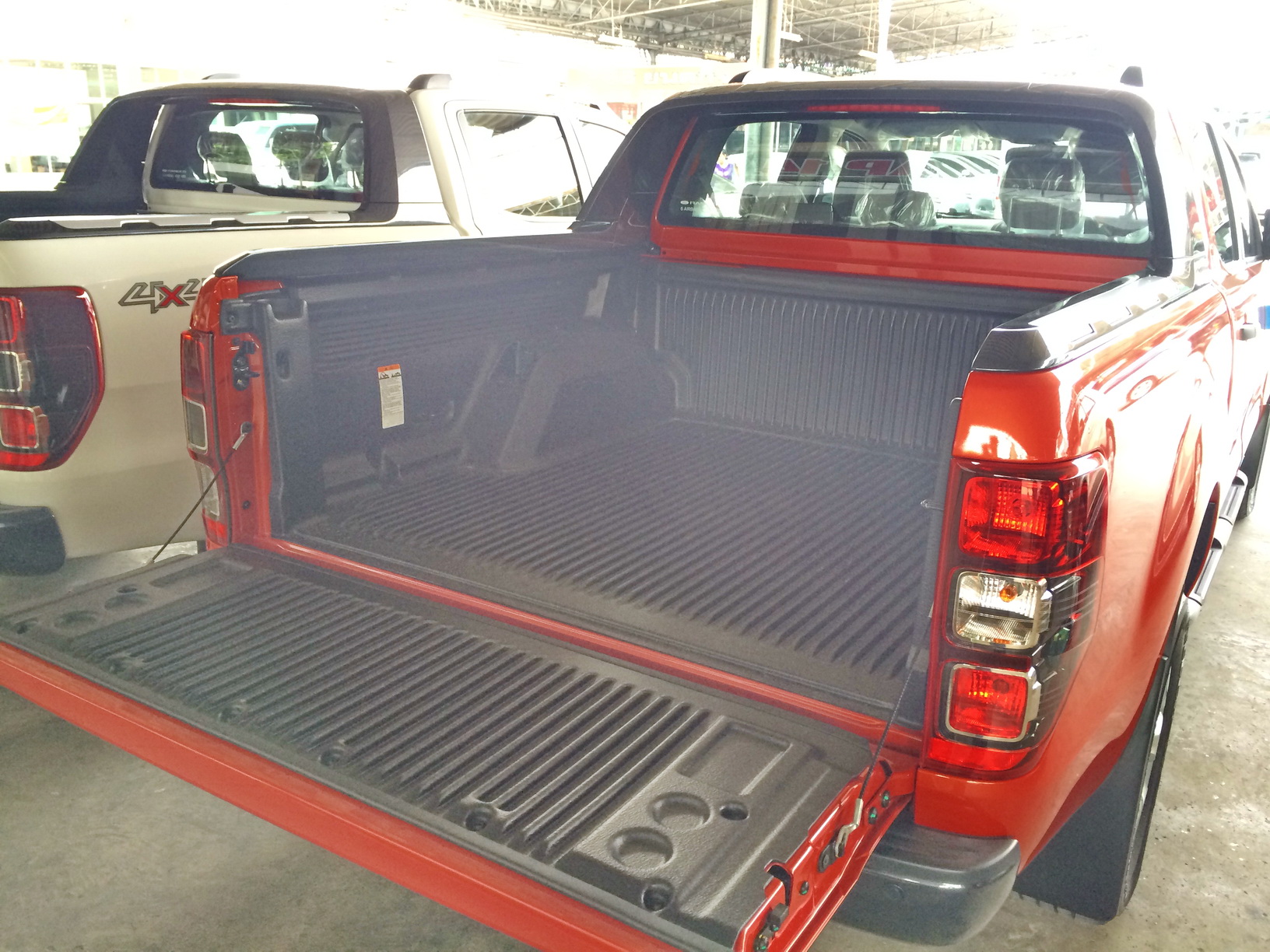 orange-ranger Wildtrak rear closeup